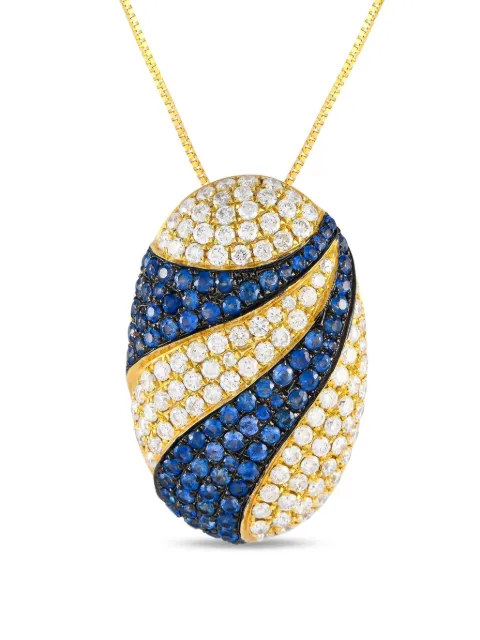 Cirari collar en oro amarillo de 18kt con diamante y zafiros 