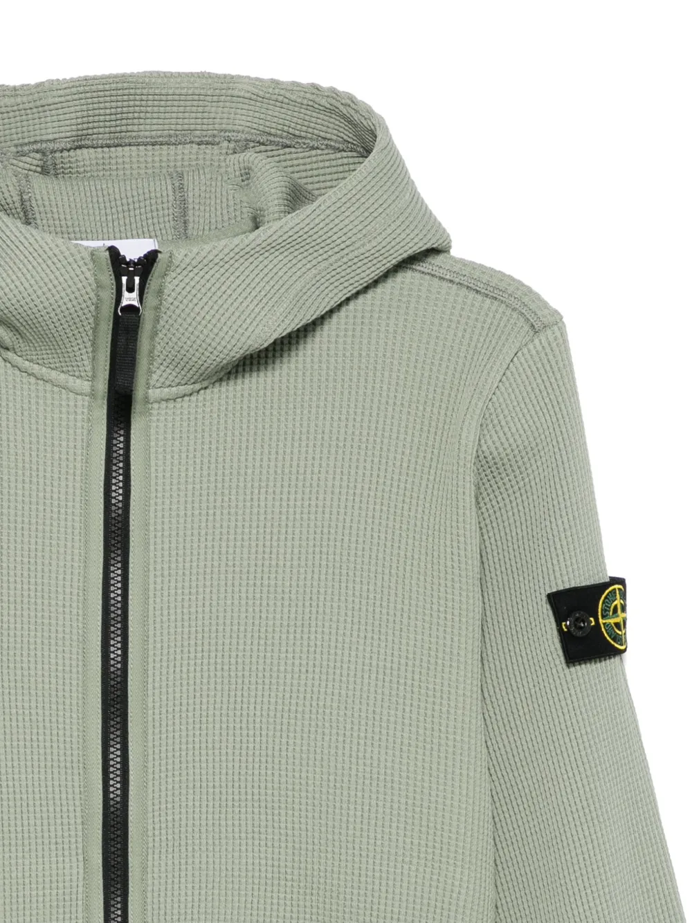 Stone Island Junior Jersey hoodie met wafelpatroon Groen