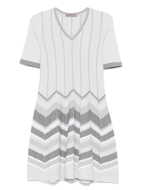 D.Exterior chevron-knit mini dress