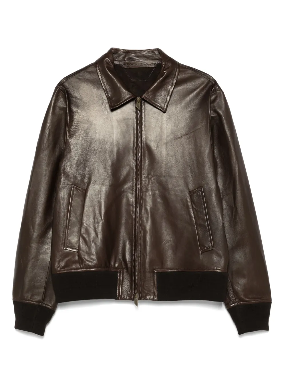 Salvatore Santoro leather bomber jacket | marrone | Image 1