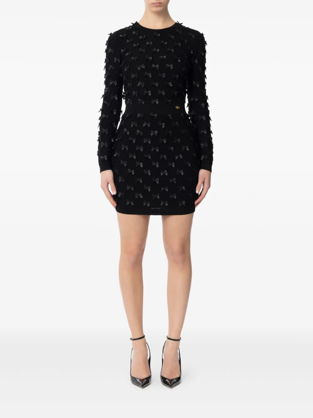 Elisabetta Franchi bow-detailing mini dress - Zwart