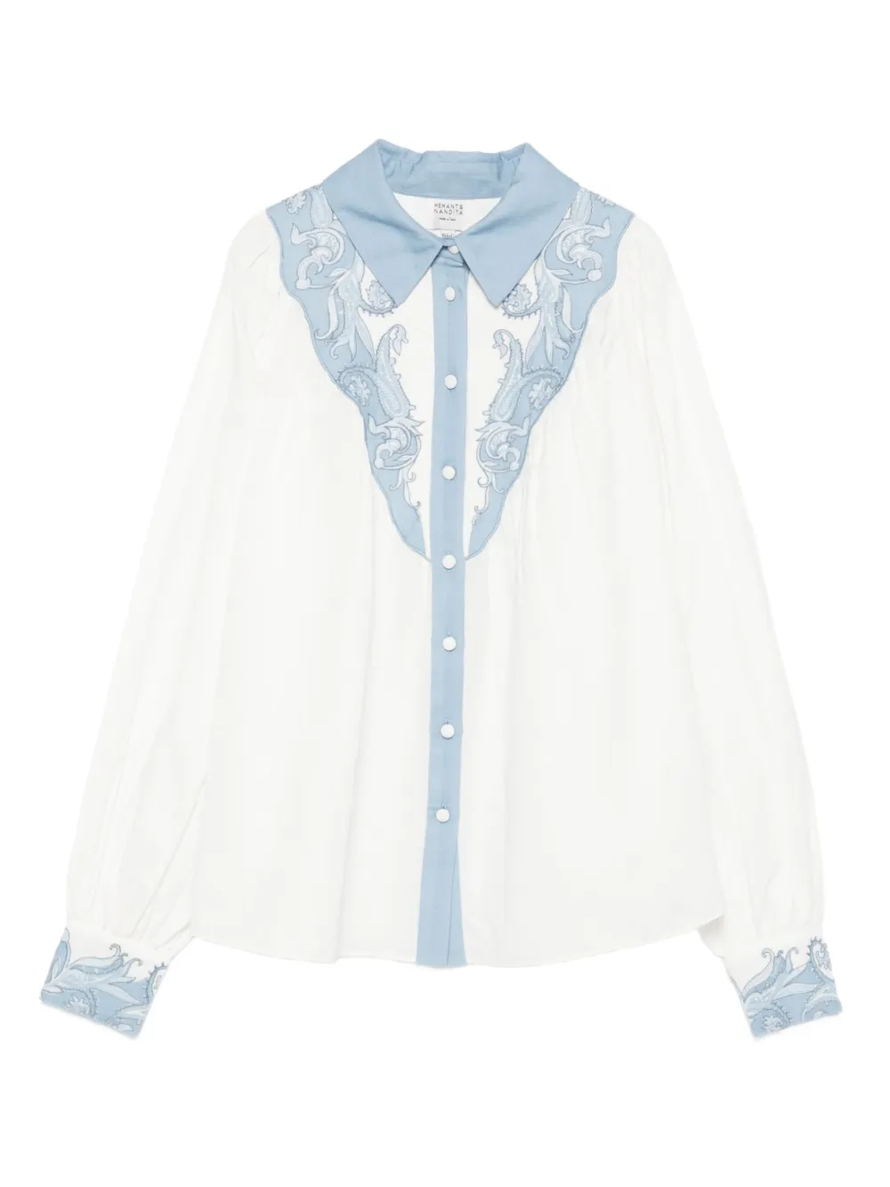 Hemant And Nandita embroidered-cuff blouse | blanco | Image 1