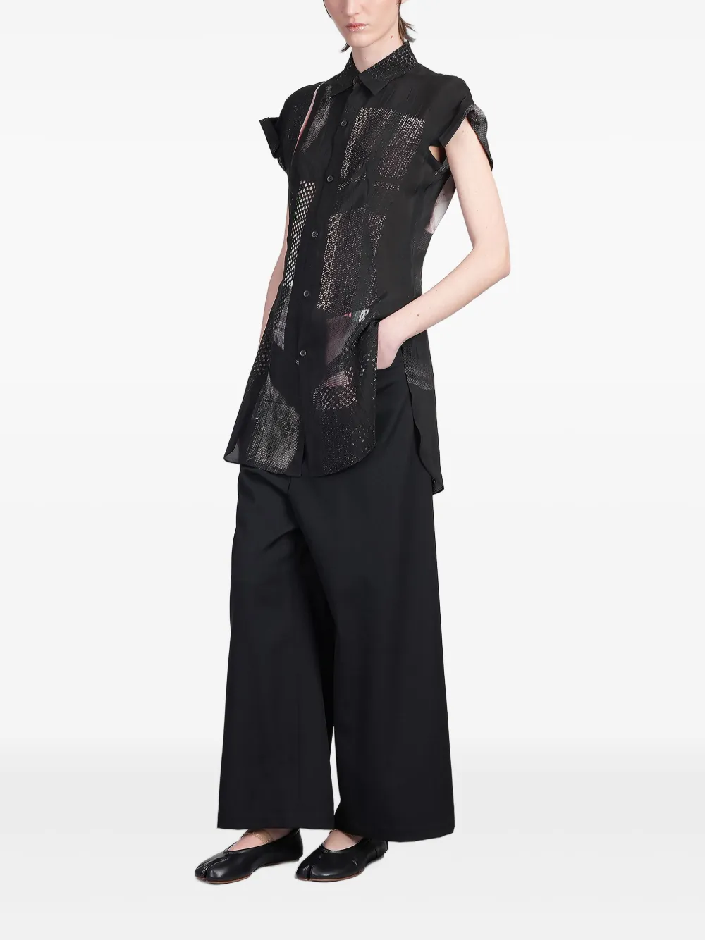 Y's short-sleeve shirt Zwart