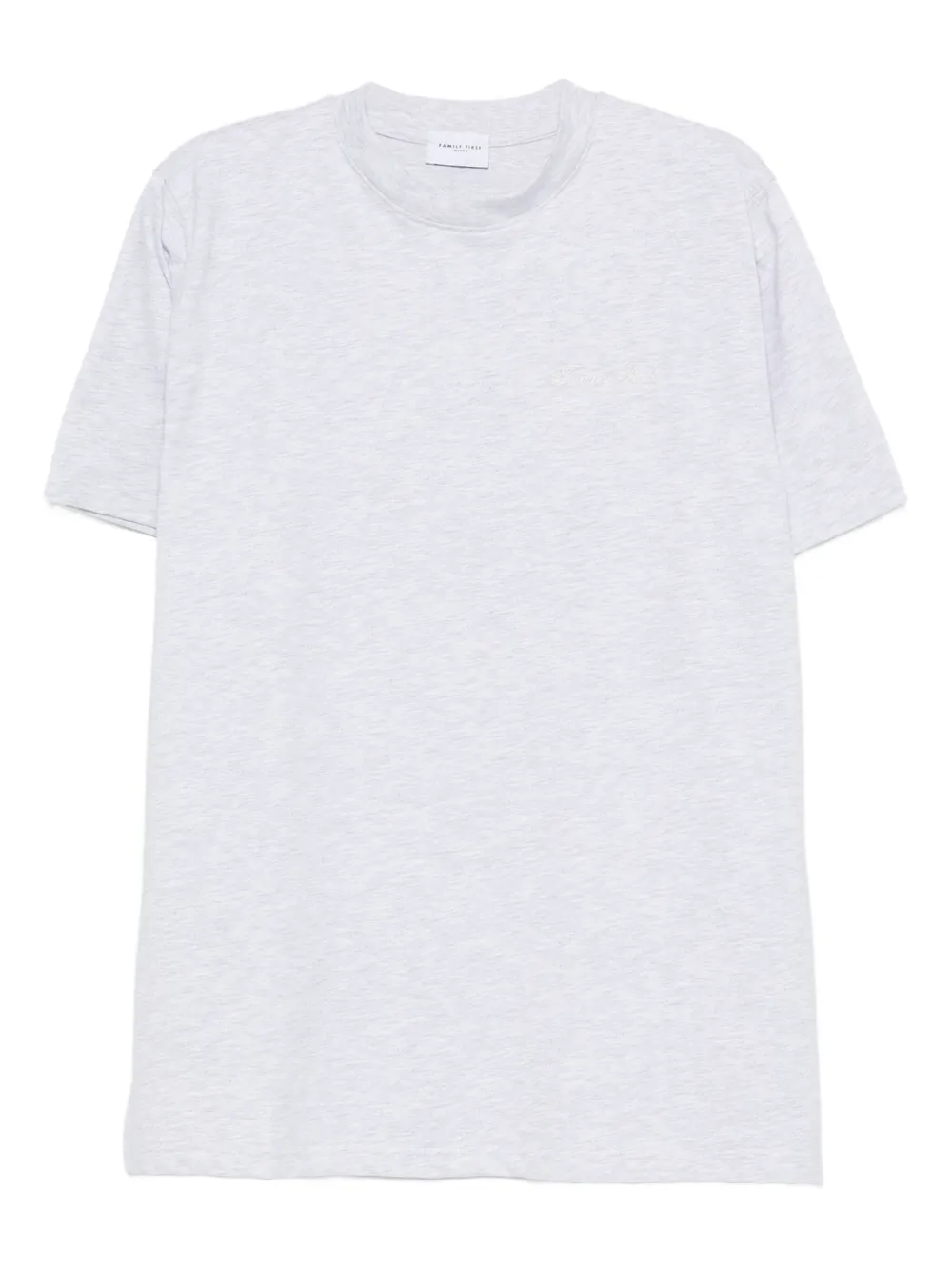 Family First embroidered cotton T-shirt Grijs
