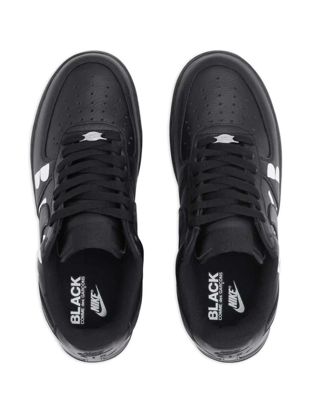 Nike Black leren high-top sneakers Zwart