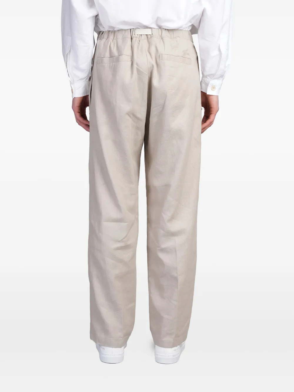 WHITE SAND PLEAT-DETAILED TROUSERS