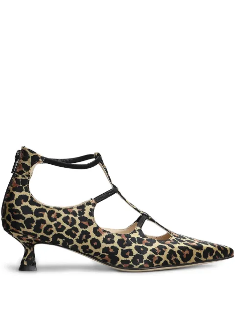 Anna F. 50mm leopard-print pumps 