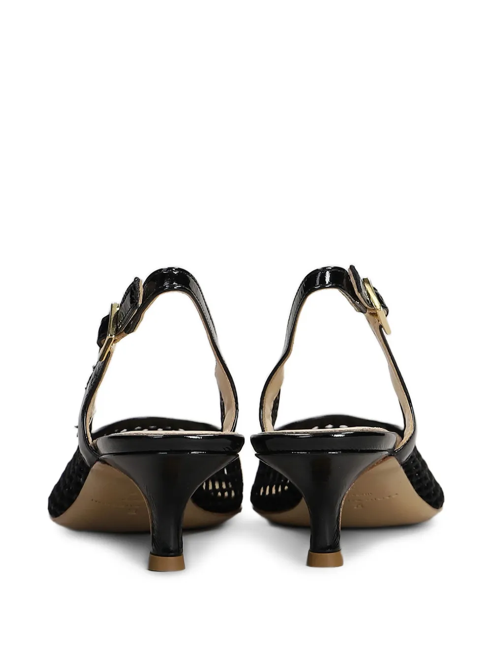 Fabio Rusconi 50mm mesh slingback pumps Black