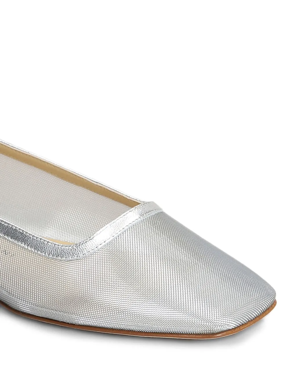 Shop Fabio Rusconi Mesh Ballet Flats In 银色