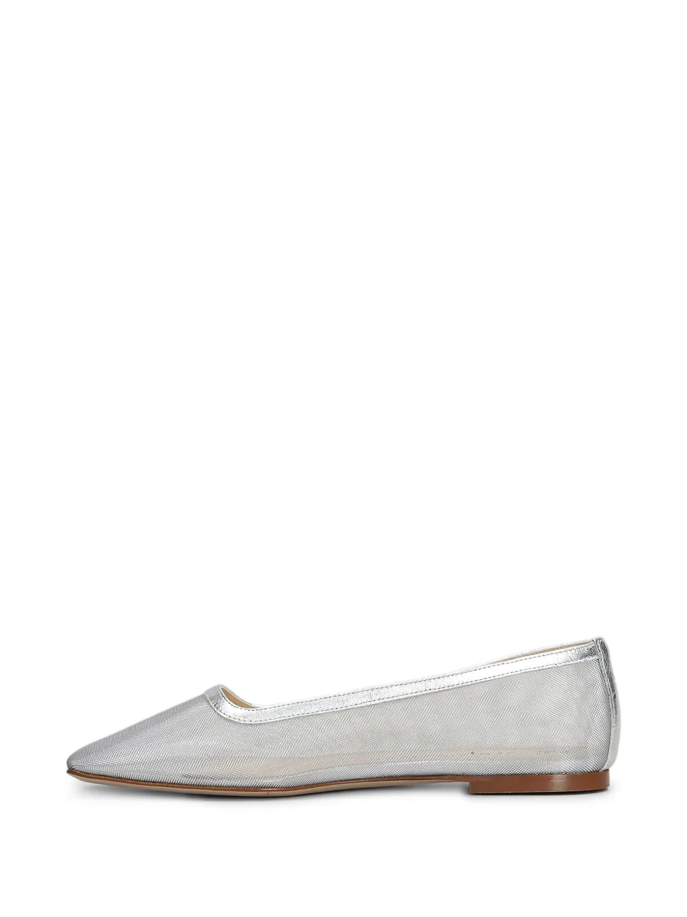 Shop Fabio Rusconi Mesh Ballet Flats In 银色