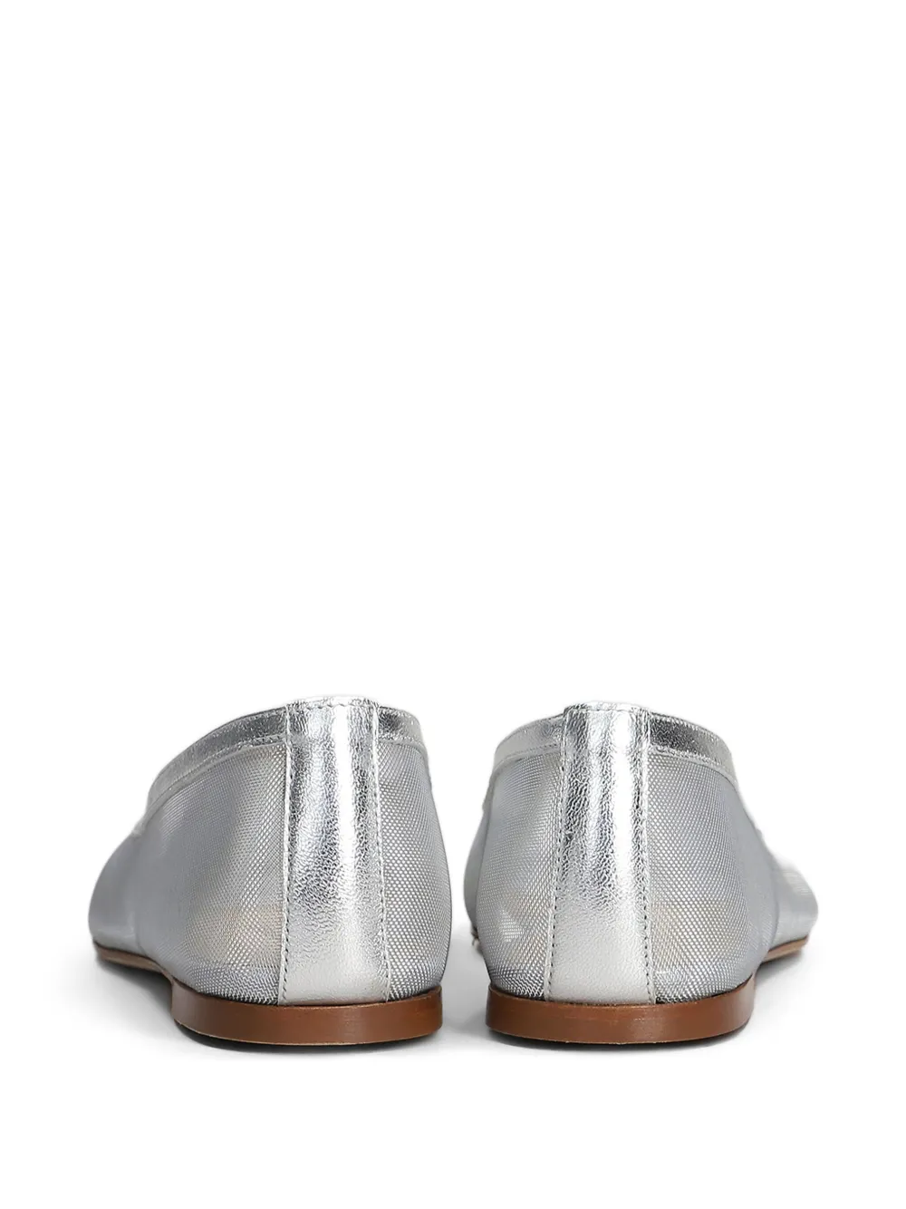 Shop Fabio Rusconi Mesh Ballet Flats In 银色