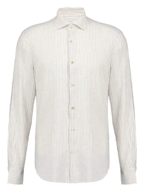 Boglioli striped cotton-linen blend shirt