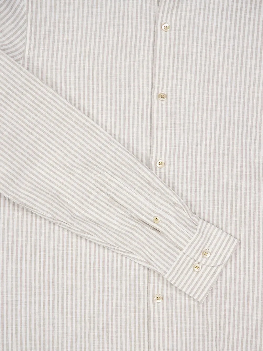 Boglioli striped cotton-linen blend shirt Beige