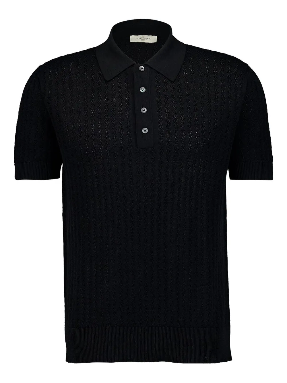 Piacenza Cashmere ribbed-knit polo shirt | Black | Image 1