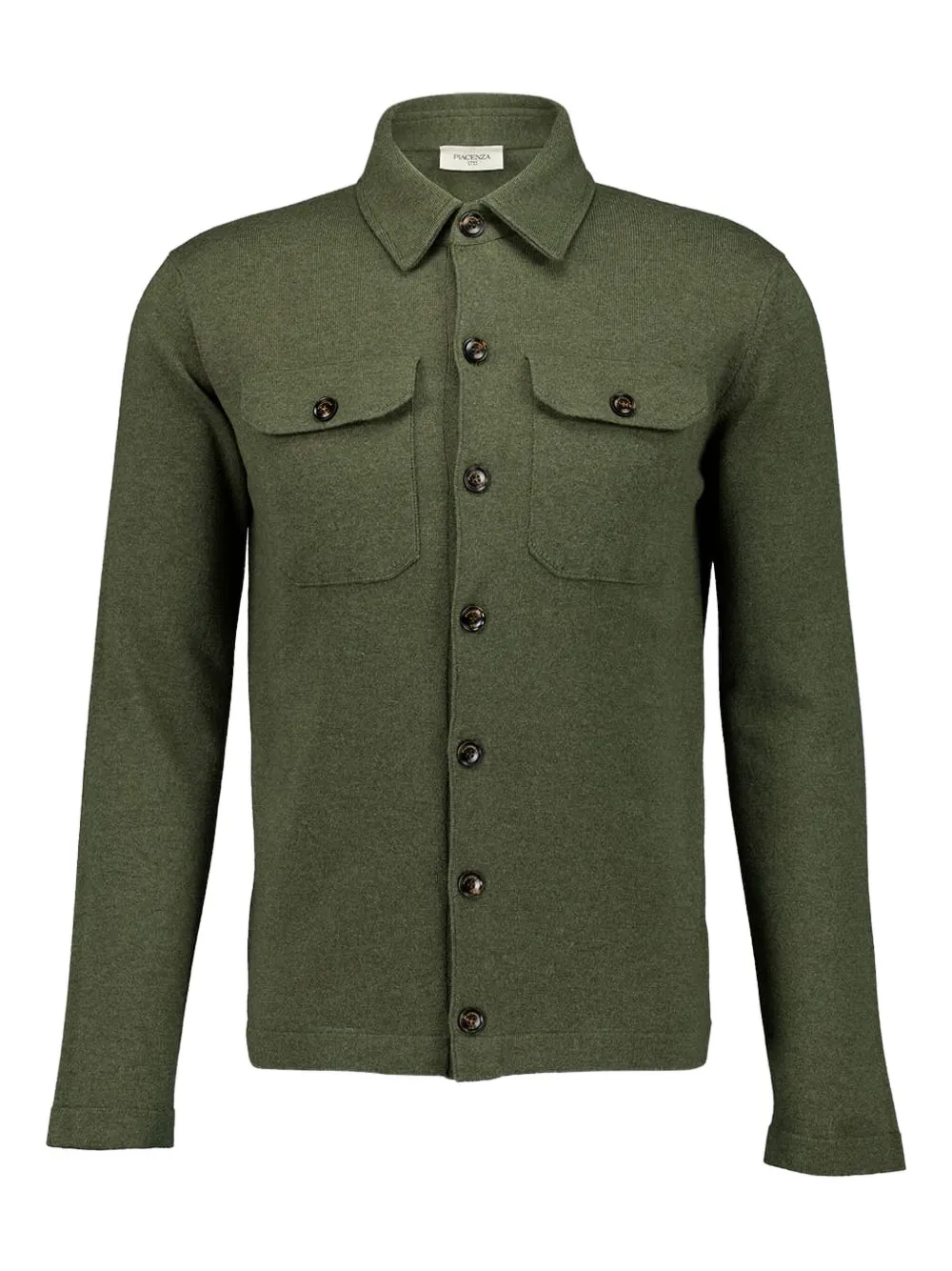 Piacenza Cashmere camisa con botones y bolsillo | verde | Image 1