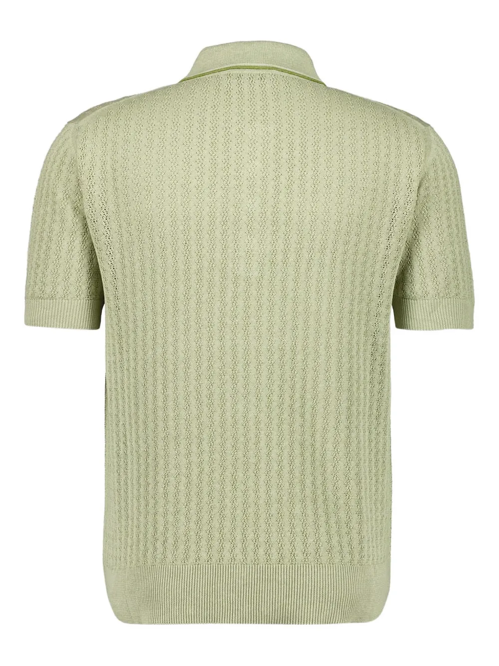 Piacenza Cashmere Linnen poloshirt met vier knopen - Groen