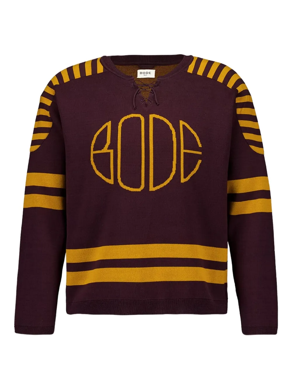 BODE striped lace-up sweater | Brown | Image 1