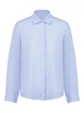 120% Lino long-sleeves button-up shirt - Blue