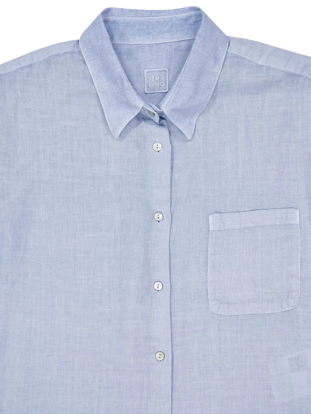  120% Lino Long-sleeve Button-up Shirt - Blue 