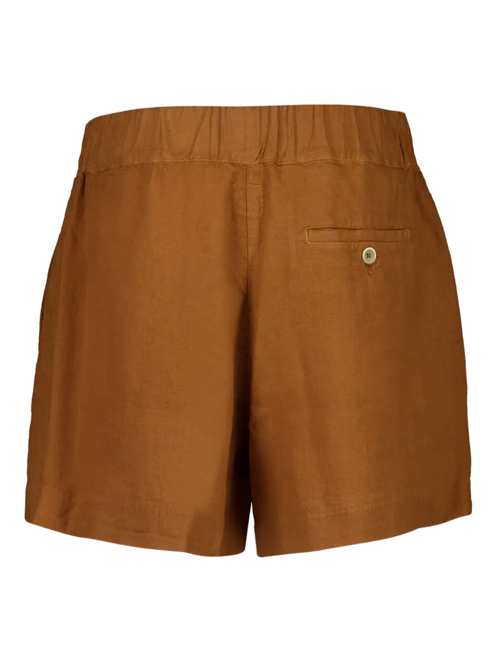 120% Lino Linnen shorts met elastische taille Bruin