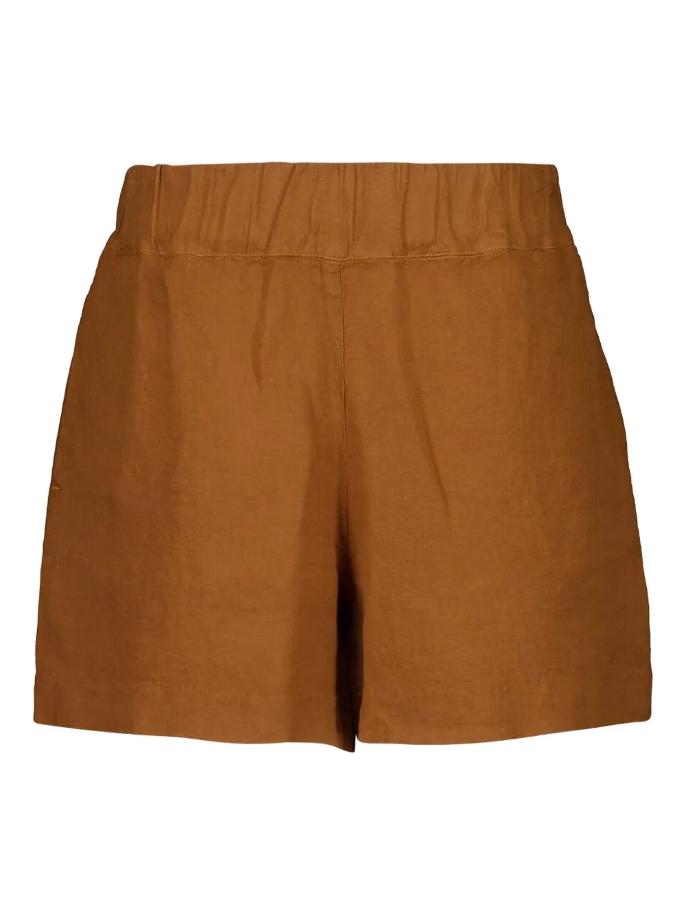 120% Lino Linnen shorts met elastische taille Bruin