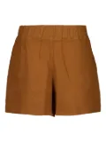 120% Lino elastic-waist linen shorts - Brown