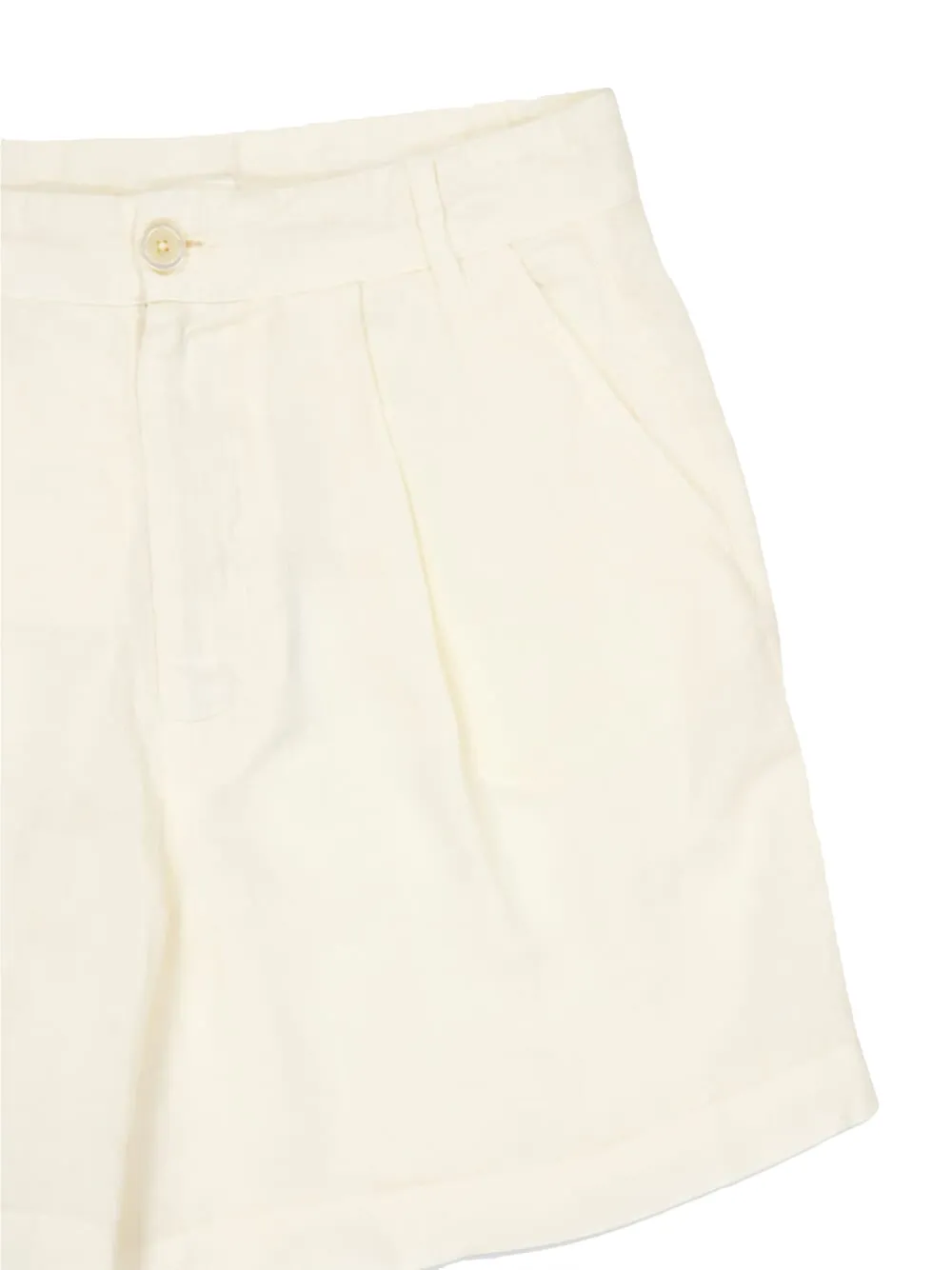 120% Lino Geplooide linnen shorts Beige