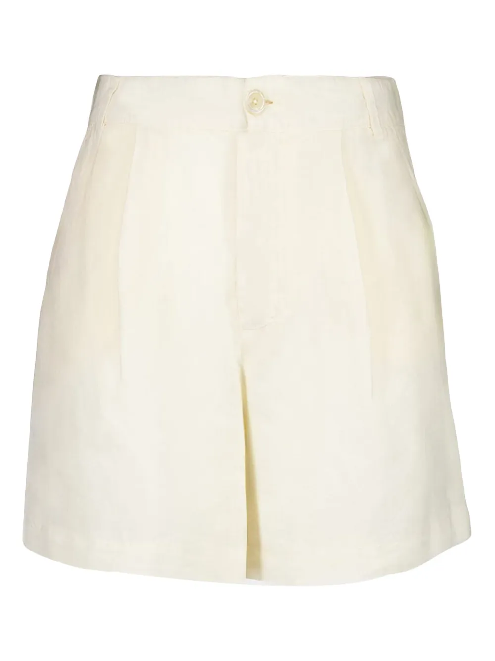120% Lino Geplooide linnen shorts Beige