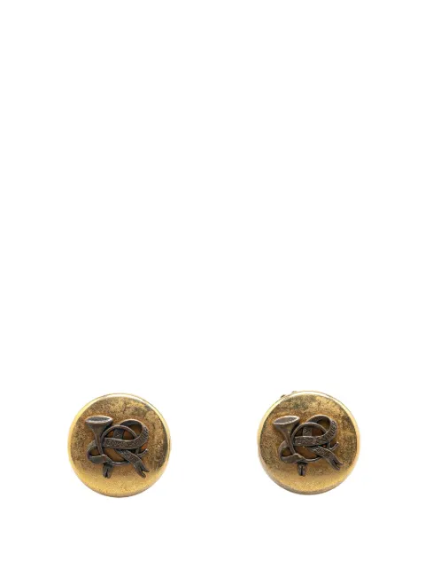 Hermès Pre-Owned 20th Century Gold Plated Sellier Round Clip on Earrings costume earrings