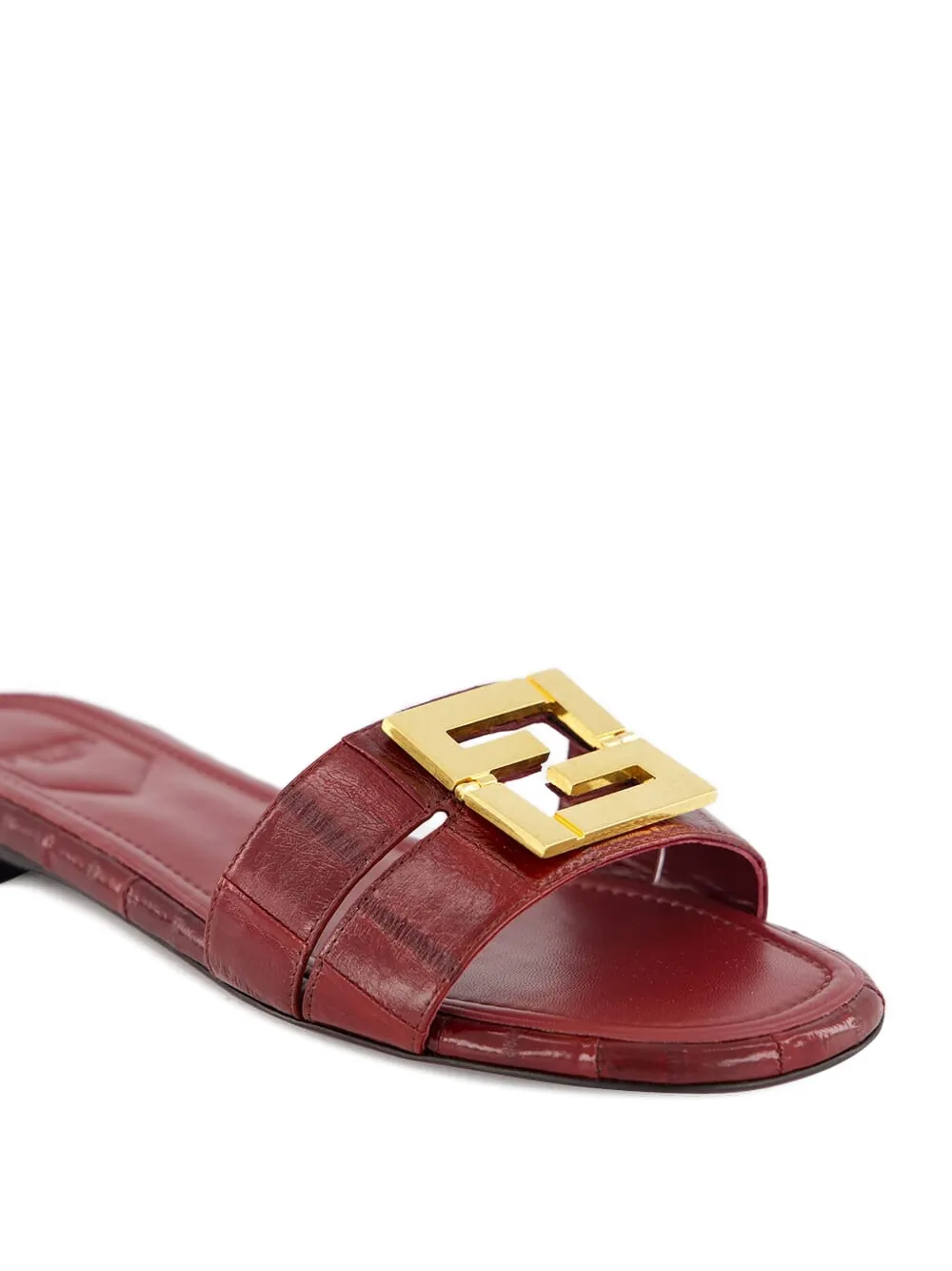 FENDI FFold logo flat sandals Red