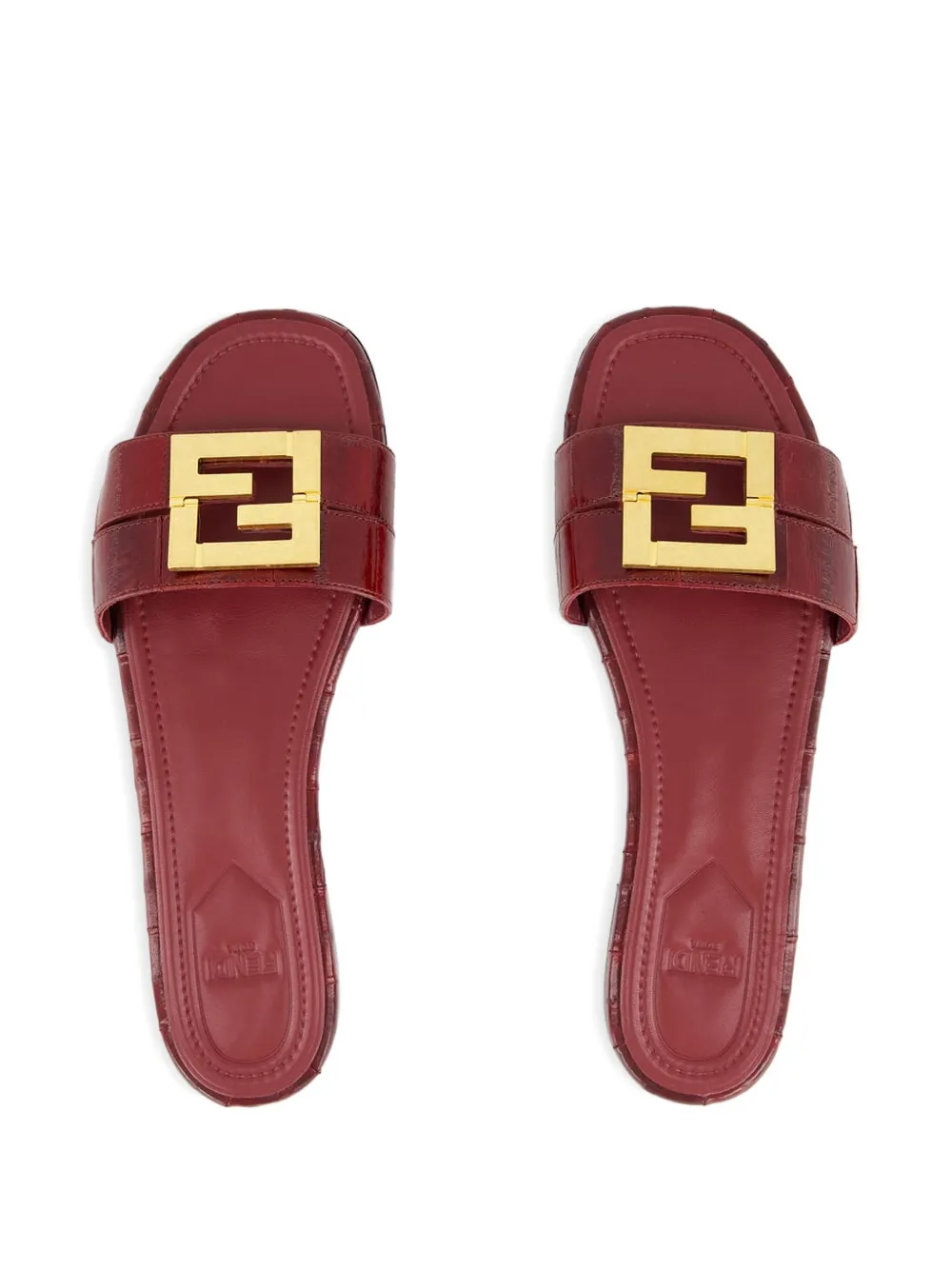 FENDI FFold logo flat sandals Red