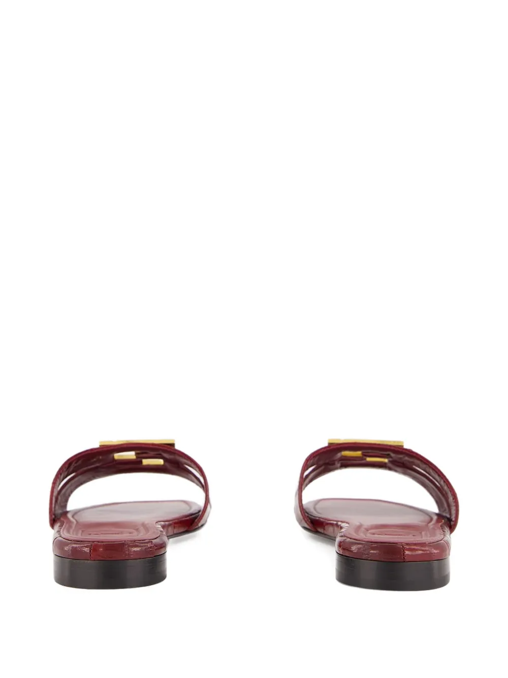 FENDI FFold logo flat sandals Red