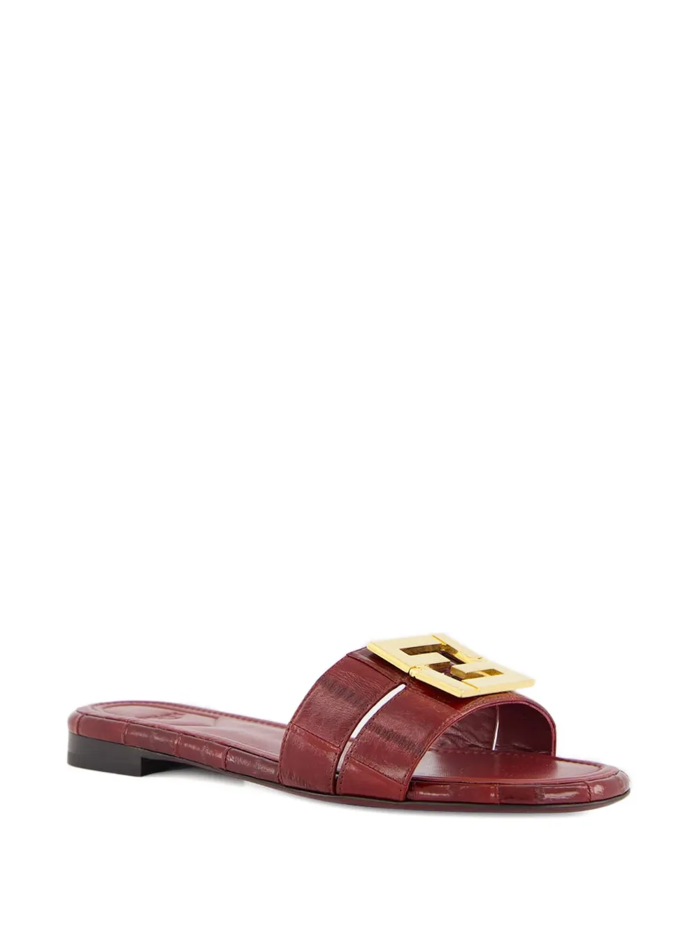 FENDI FFold logo flat sandals Red