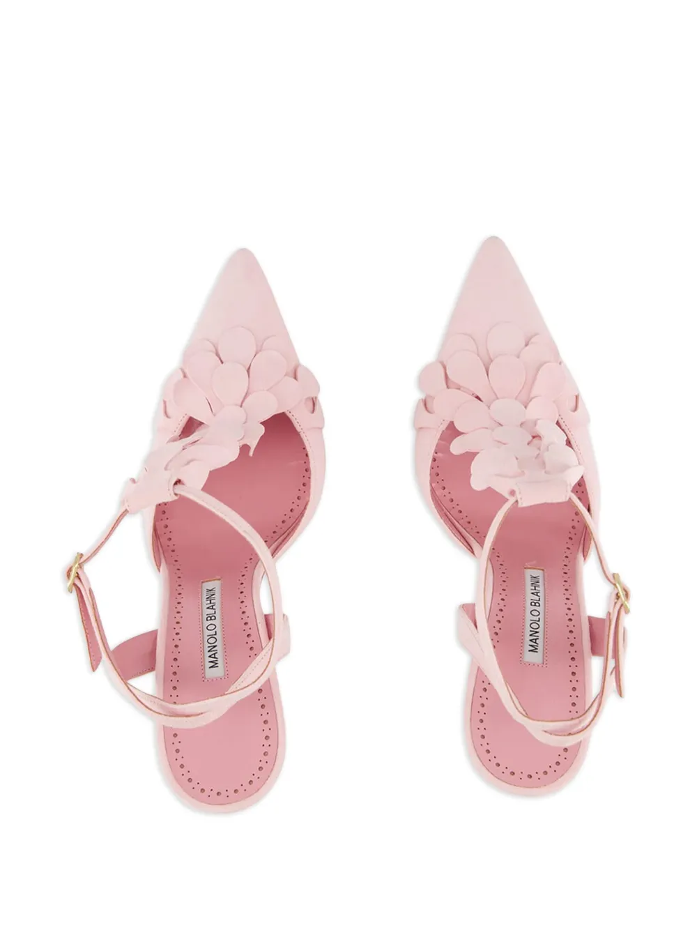 Manolo Blahnik 105mm Marwam petal-embellished pumps Pink