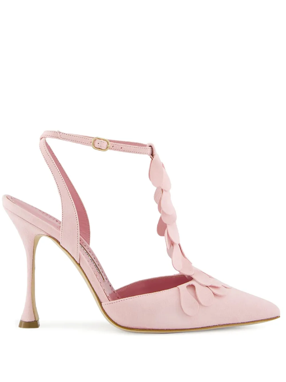Manolo Blahnik 105mm Marwam petal-embellished pumps Pink