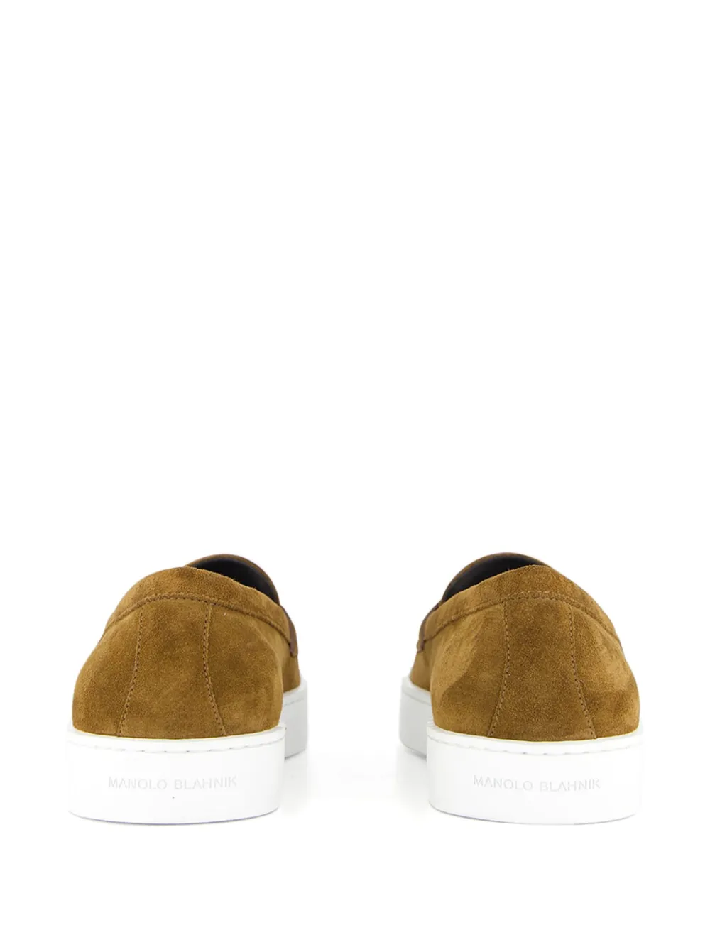Manolo Blahnik penny-suede loafers Brown