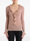 ETRO lurex-detail ruffled blouse - Pink
