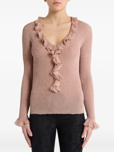 ETRO lurex-detail ruffled blouse