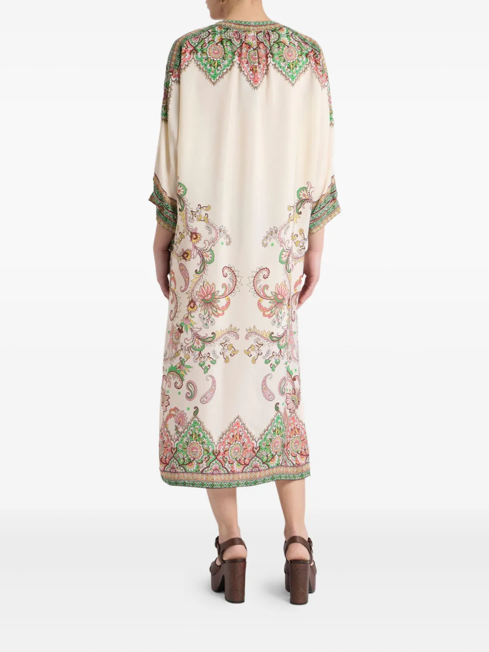 ETRO Midi-jurk met paisley-print Beige