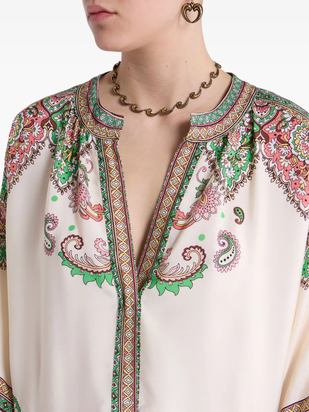 ETRO Midi-jurk met paisley-print Beige