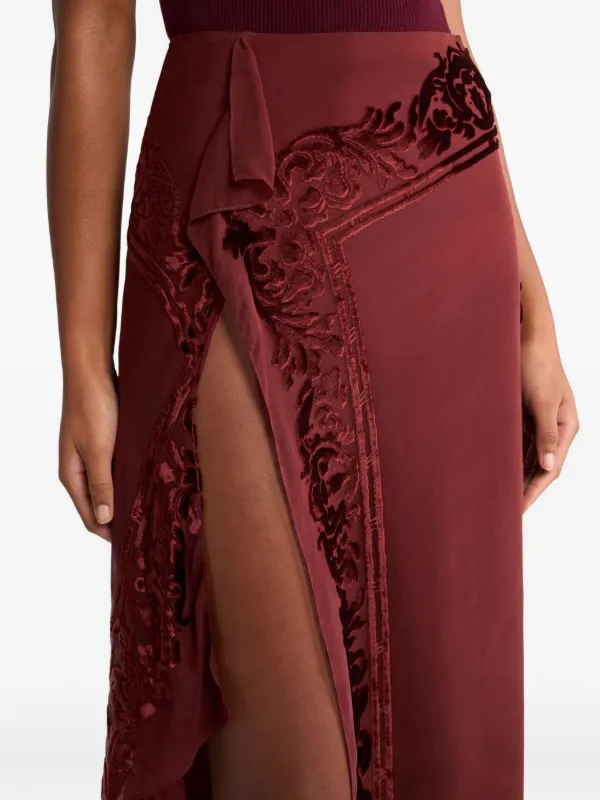 ETRO semi-sheer Midi Skirt | Red | FARFETCH