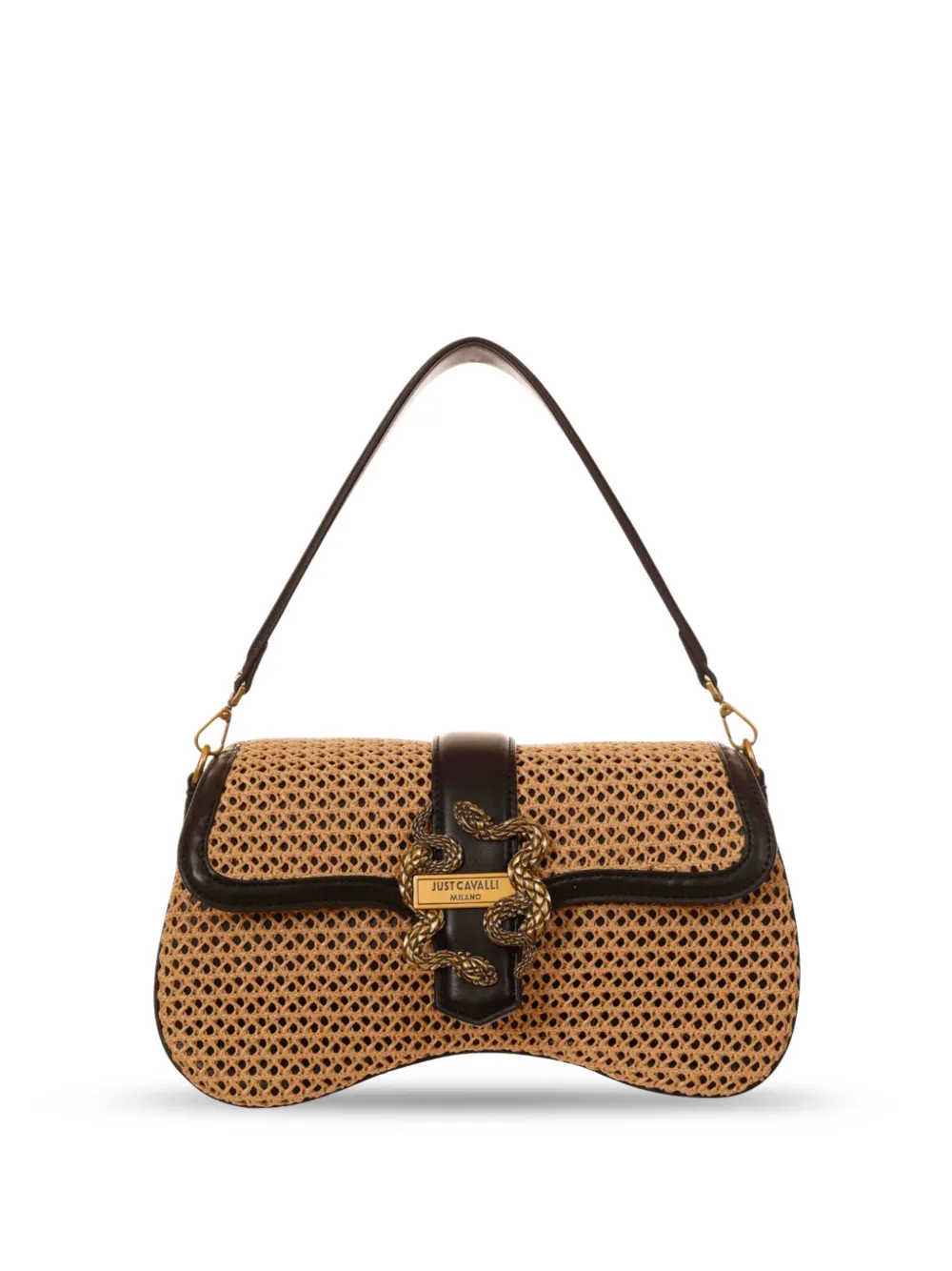 Just Cavalli Schoudertas met logo Beige