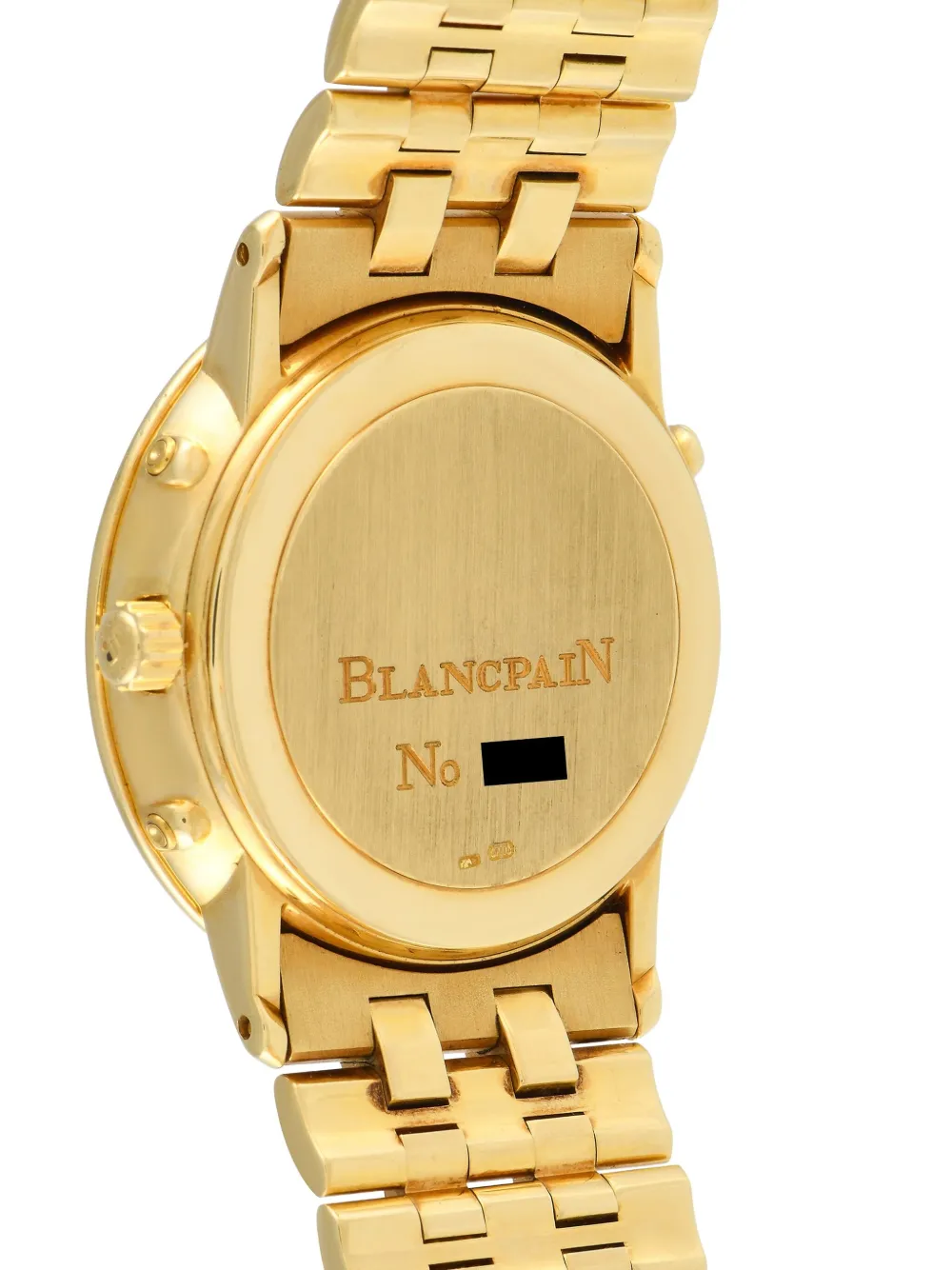 Pre-owned Blancpain Villeret Perpetual Calendar 34mm In Yellow