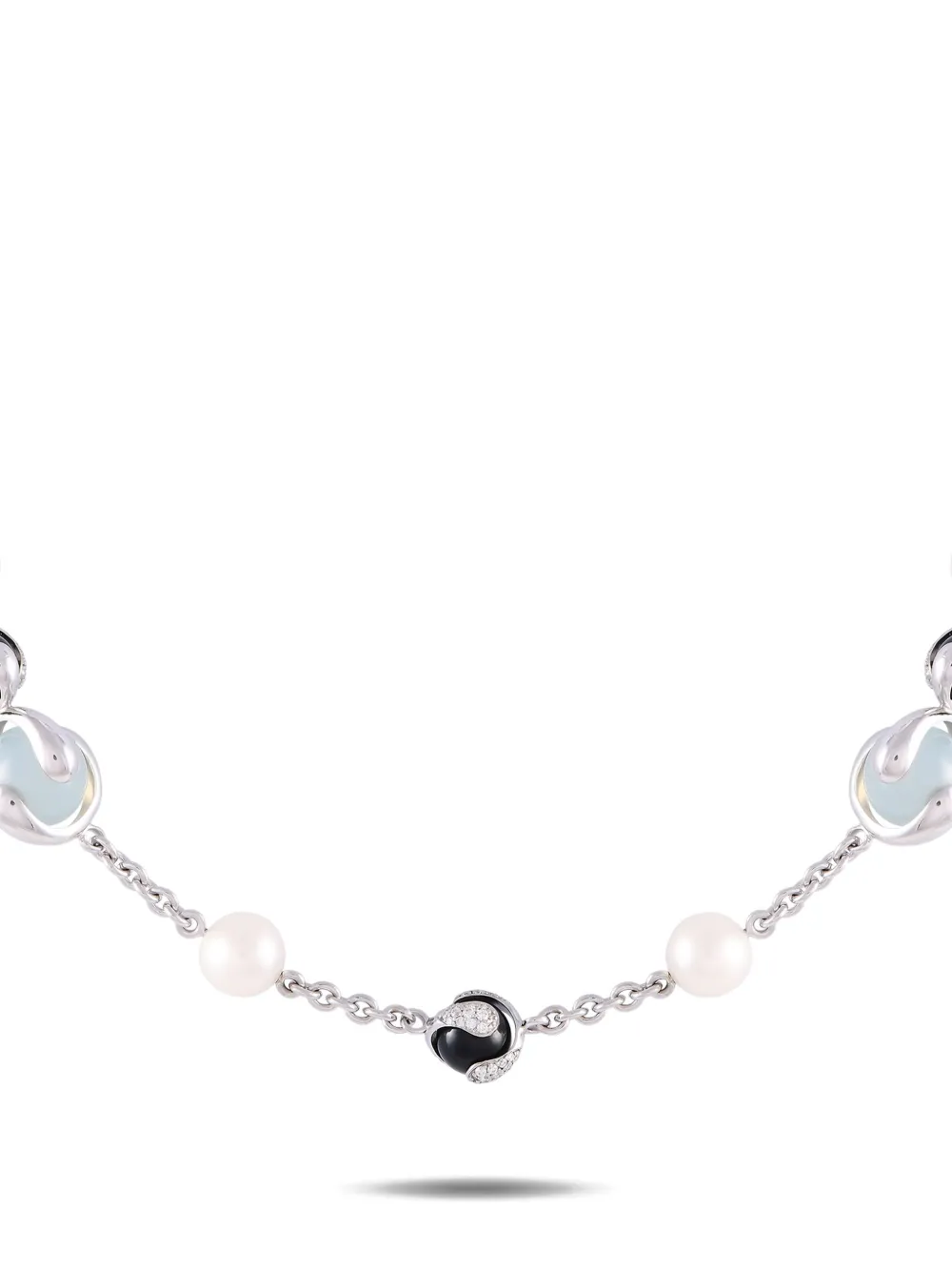 MARINA B 18K white gold multi-stone necklace - シルバートーン MARINA B 18K white gold multi-stone necklace - シルバートーン
