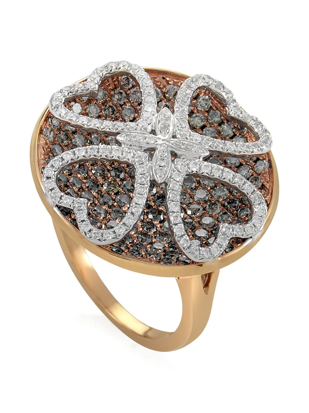 Gregg Ruth 18kt rose gold Clover diamond ring - ピンク Gregg Ruth 18kt rose gold Clover diamond ring - ピンク