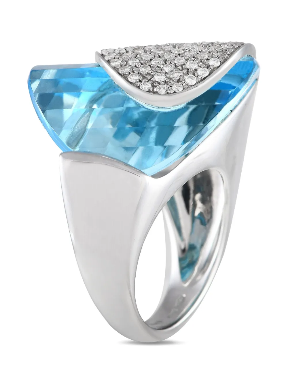 Superoro 18K white gold diamond and topaz cocktail ring | Image 2