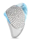 Superoro 18K white gold diamond and topaz cocktail ring