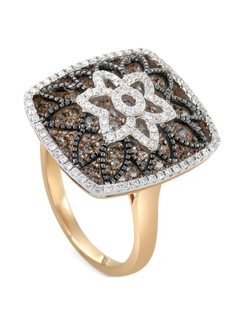 Gregg Ruth bague Flower en or rose 18ct pavée de diamants