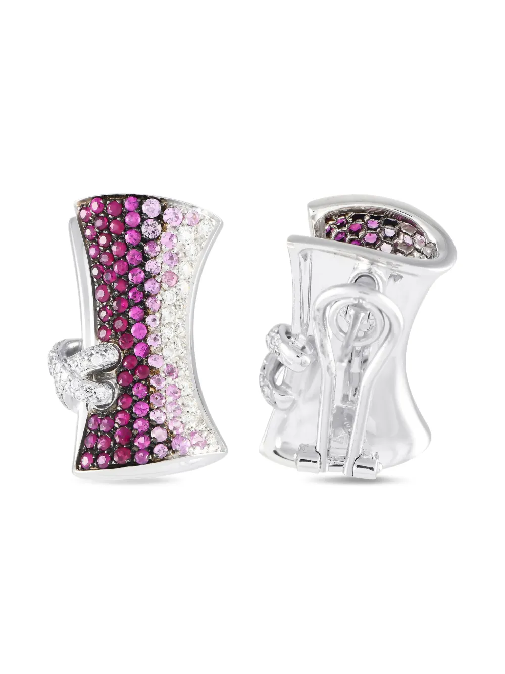 Stefan Hafner 18K white gold diamonds and sapphires earrings | Pre-Owned | Image 2