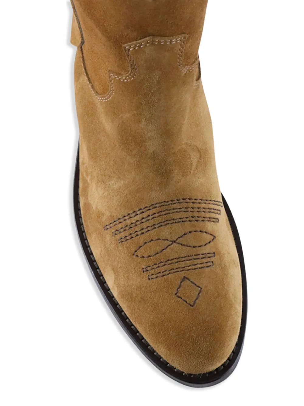 Notabene Anne Suede Western Ankle Boots In Brown